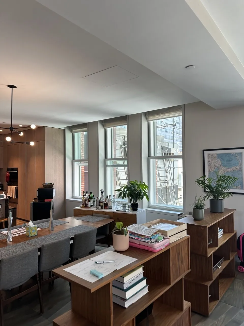 Bright Manhattan apartment interior with freshly cleaned windows after a Purple Window Cleaning visit