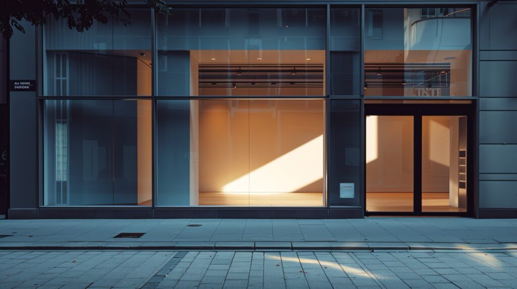 Retail storefront glass windows