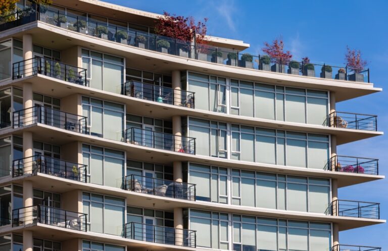 Modern residential apartment building exterior